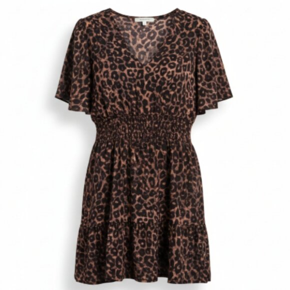 French Connection Women's Leopard Velvet Dress Size L,XL,XXL NWT Pockets NWT - Picture 2 of 16